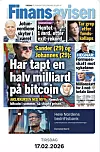 Forside av Finansavisen med hovedoppslag om stort økonomisk tap på bitcoin