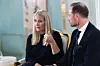 Kronprinsesse Mette-Marit og kronprins Haakon under intervju på Skaugum