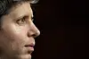 Nærbilde i profil av Sam Altman under senatshøring i Washington