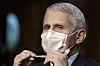 Dr. Anthony Fauci wearing a face mask during a Senate hearing on Capitol Hill.